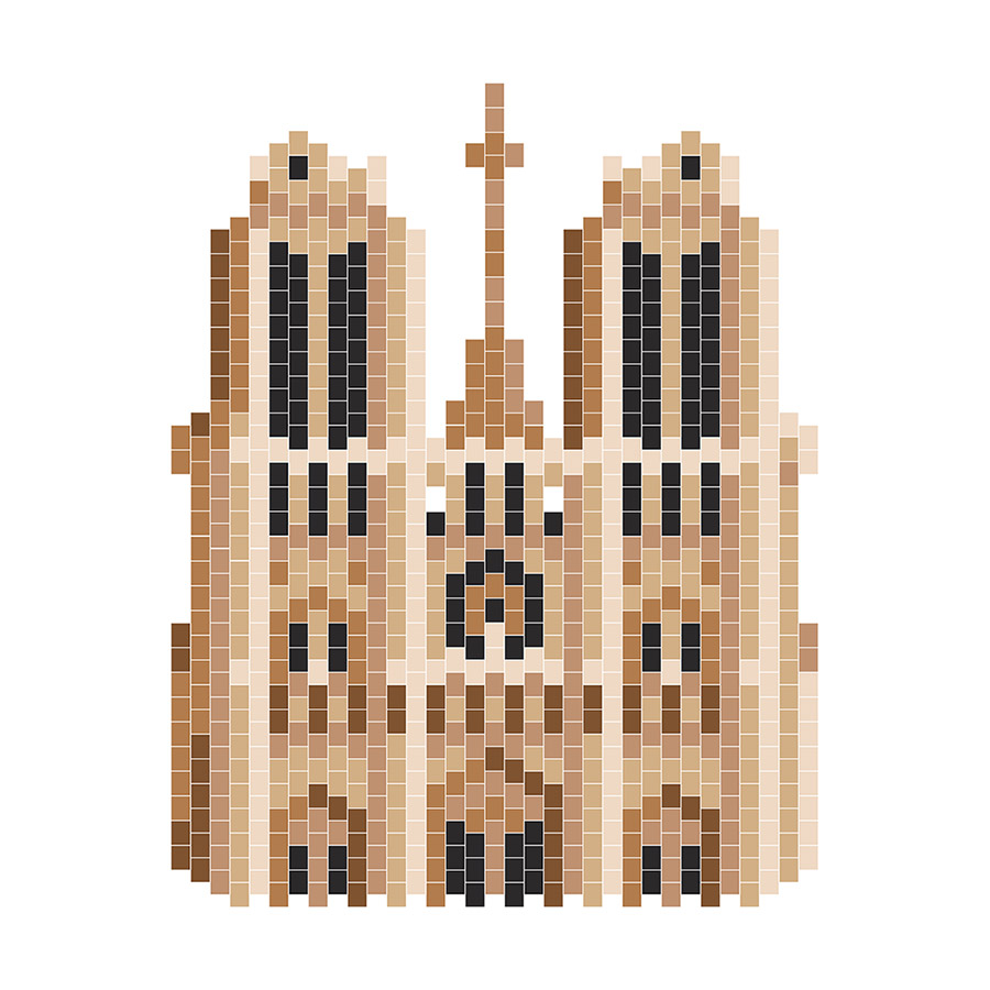 Schema Griglia tessitura Miyuki Cattedrale Notre Dame de Paris